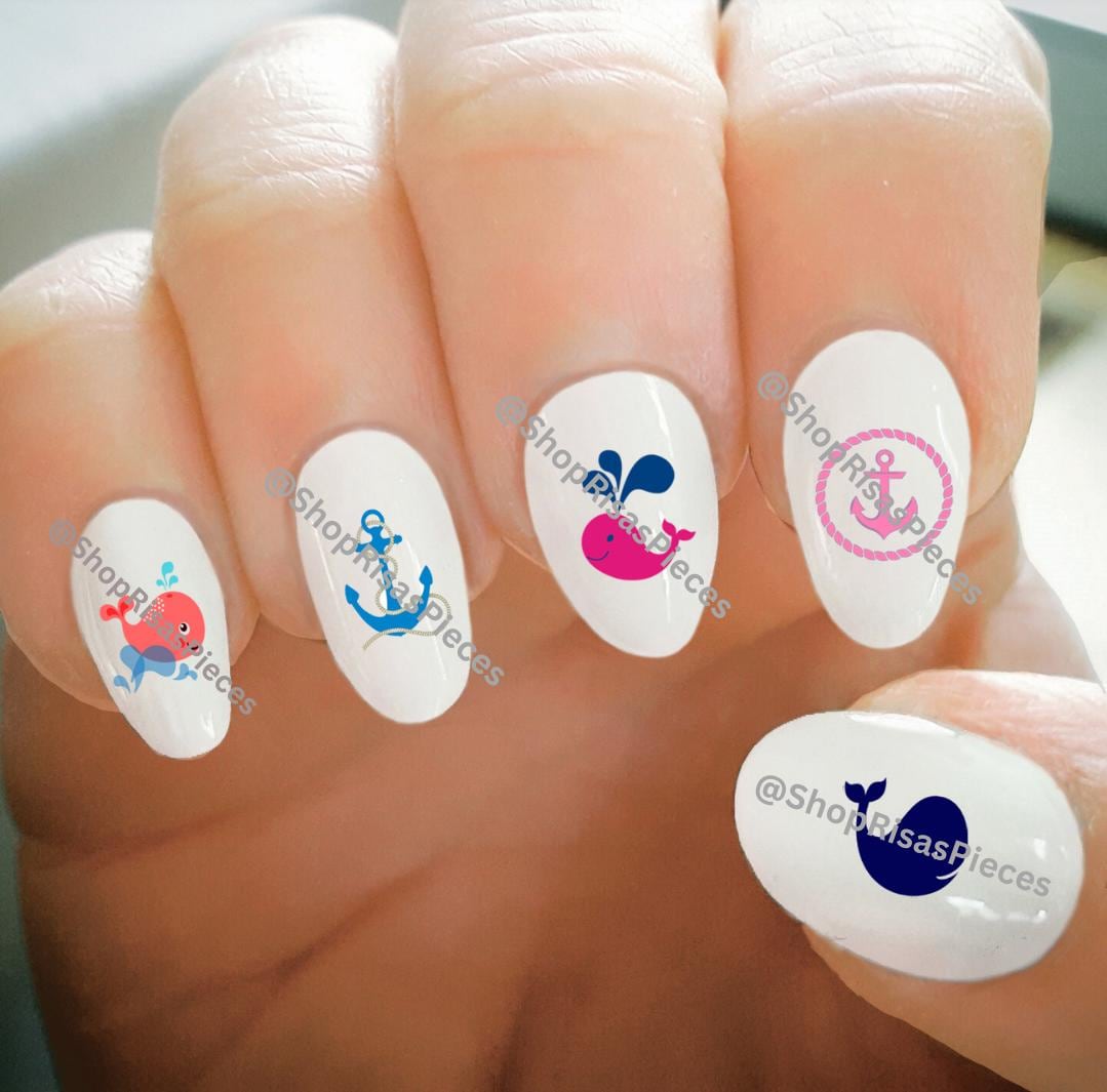 Wale Und Anker Nagelaufkleber Strand Nailart Tattoos von Etsy - ShopRisasPieces