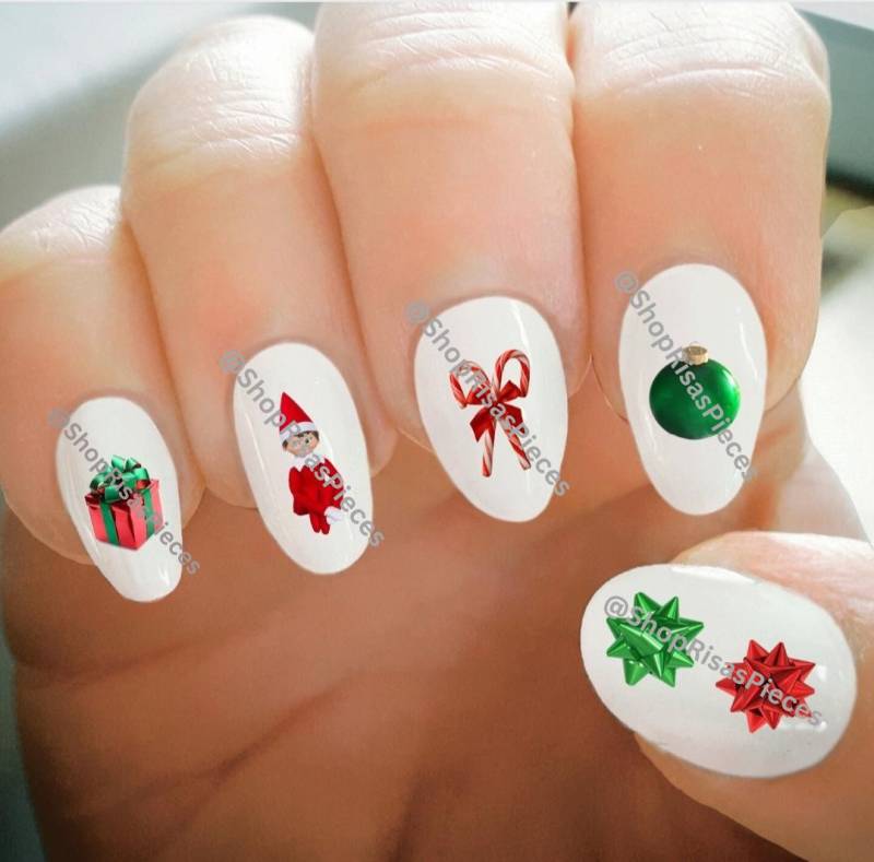 Weihnachtliches Nagel Abziehbild Wassertransfer Nail Art von Etsy - ShopRisasPieces