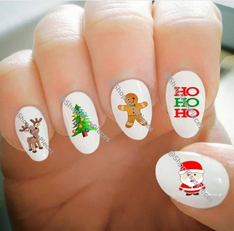 Weihnachtliches Nagelabziehbild Wassertransfer Nail Art Tattoo von Etsy - ShopRisasPieces