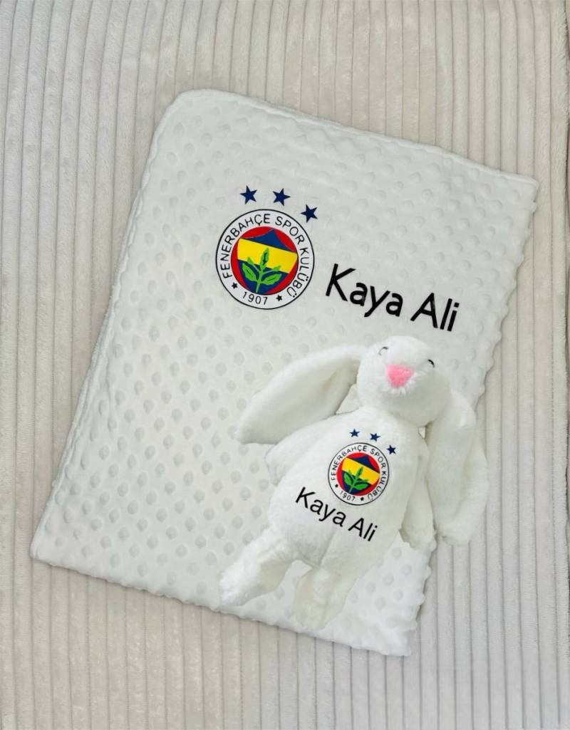 Fenerbahce Babydecke Mit Kuscheltier Hase, Plüschtier Hase Fenerbahce Babydecke Mit Kuscheltier Hase, Plüschtier Hase von Etsy - ShopbyhandmadeShop