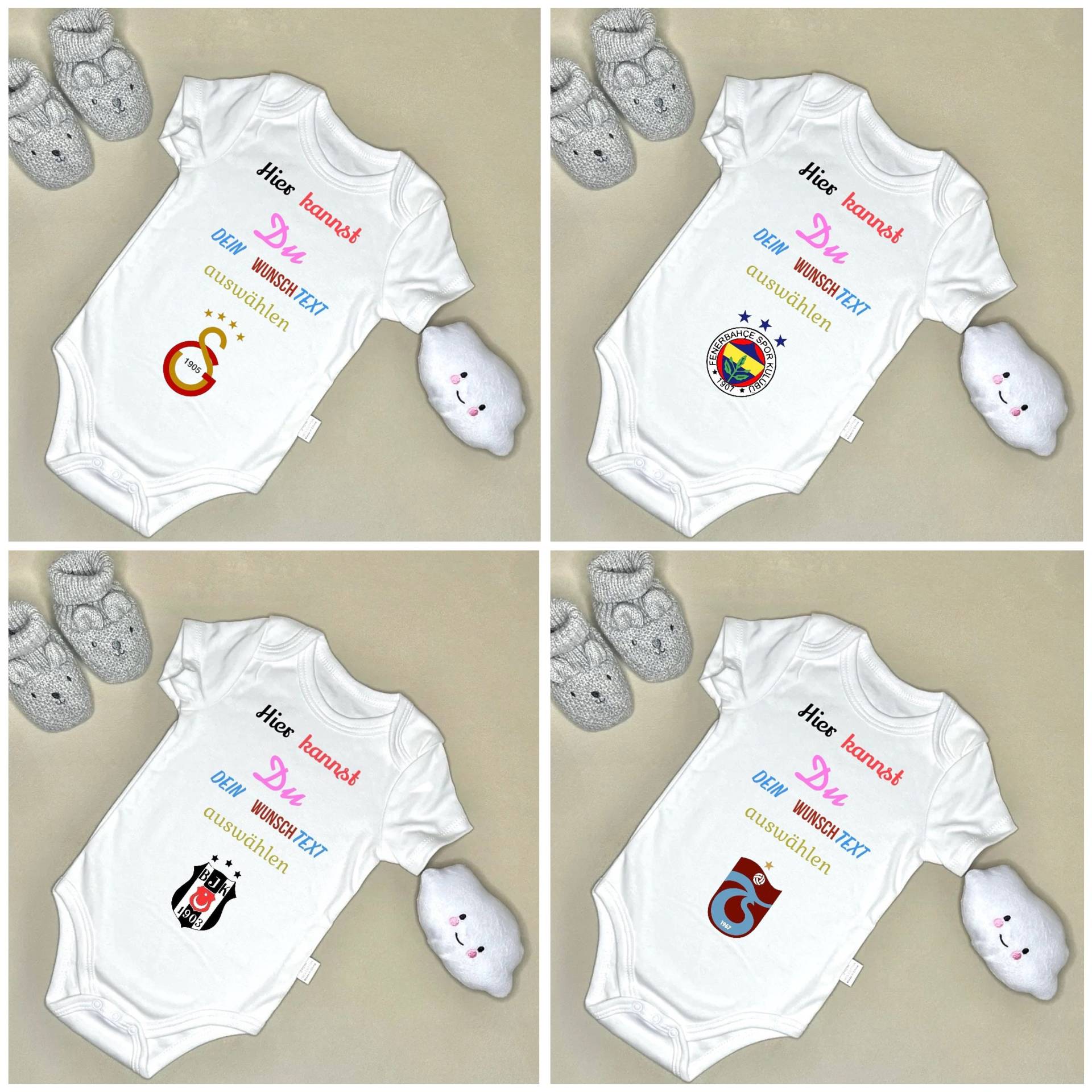 Galatasaray, Fenerbahce, Besiktas Und Trabzonspor Babybody Personalisiert Wunschtext von Etsy - ShopbyhandmadeShop