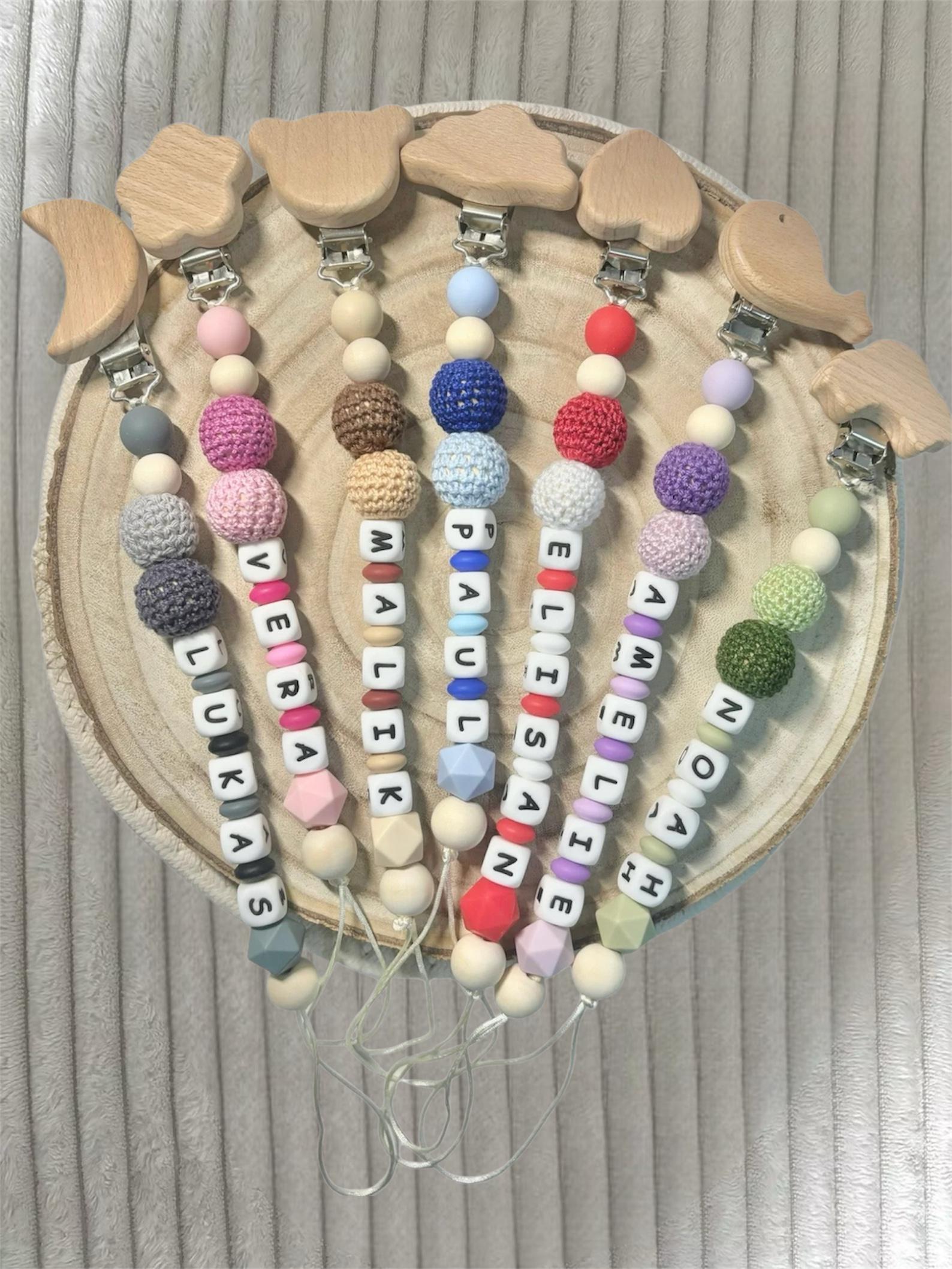 Schnullerkette Personalisiert Mit Namen, Motiv Und Häkelperlen, Personalisieren, Schnullekette Bunt Schnullerkette Personalisiert Mit Namen, Motiv Und Häkelperlen, Personalisieren, Schnullekette Bunt von Etsy - ShopbyhandmadeShop