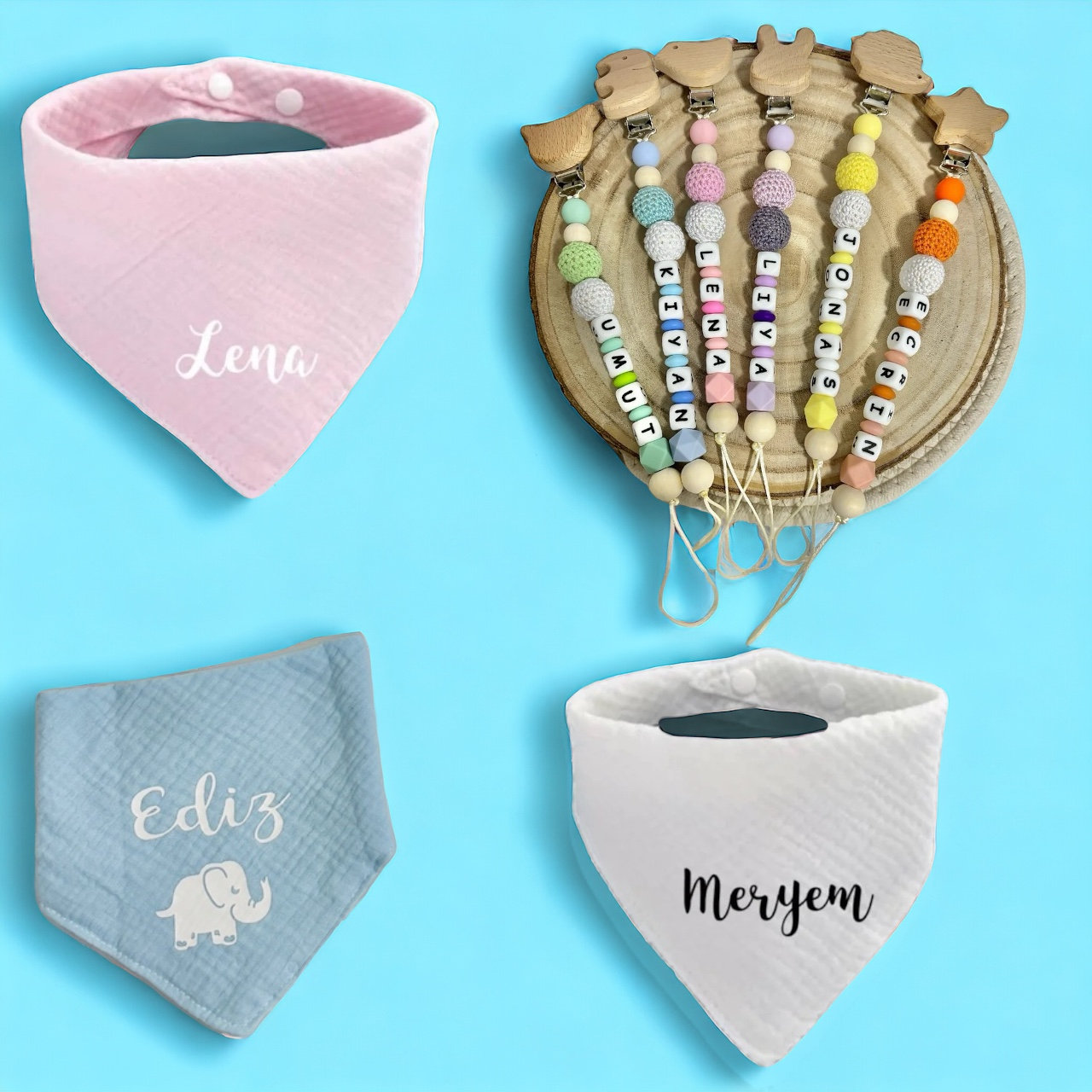 Schnullerkette Personalisiert Und Baby Lätzchen Mit Namen, Motiv, Häkelperlen Schnullerkette Personalisiert Und Baby Lätzchen Mit Namen, Motiv, Häkelperlen von Etsy - ShopbyhandmadeShop
