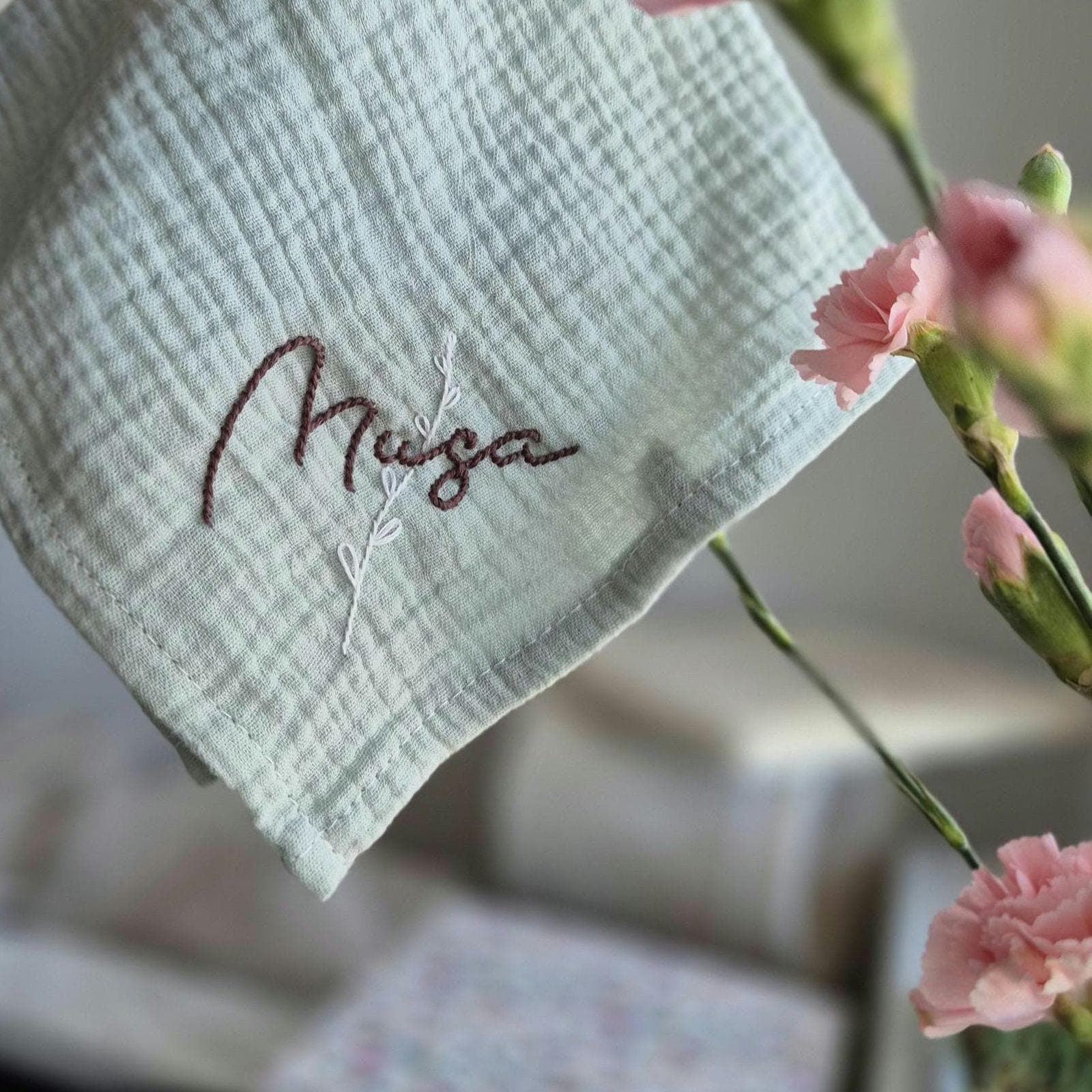 Schnuffeltuch Mit Name/ Personalisiert in Rosa/ Khaki/ Mint/ Musselintücher/Babykuscheltuch/Kuscheltuch/Schmusetuch Stern Kissen von Etsy - Shopbynoona