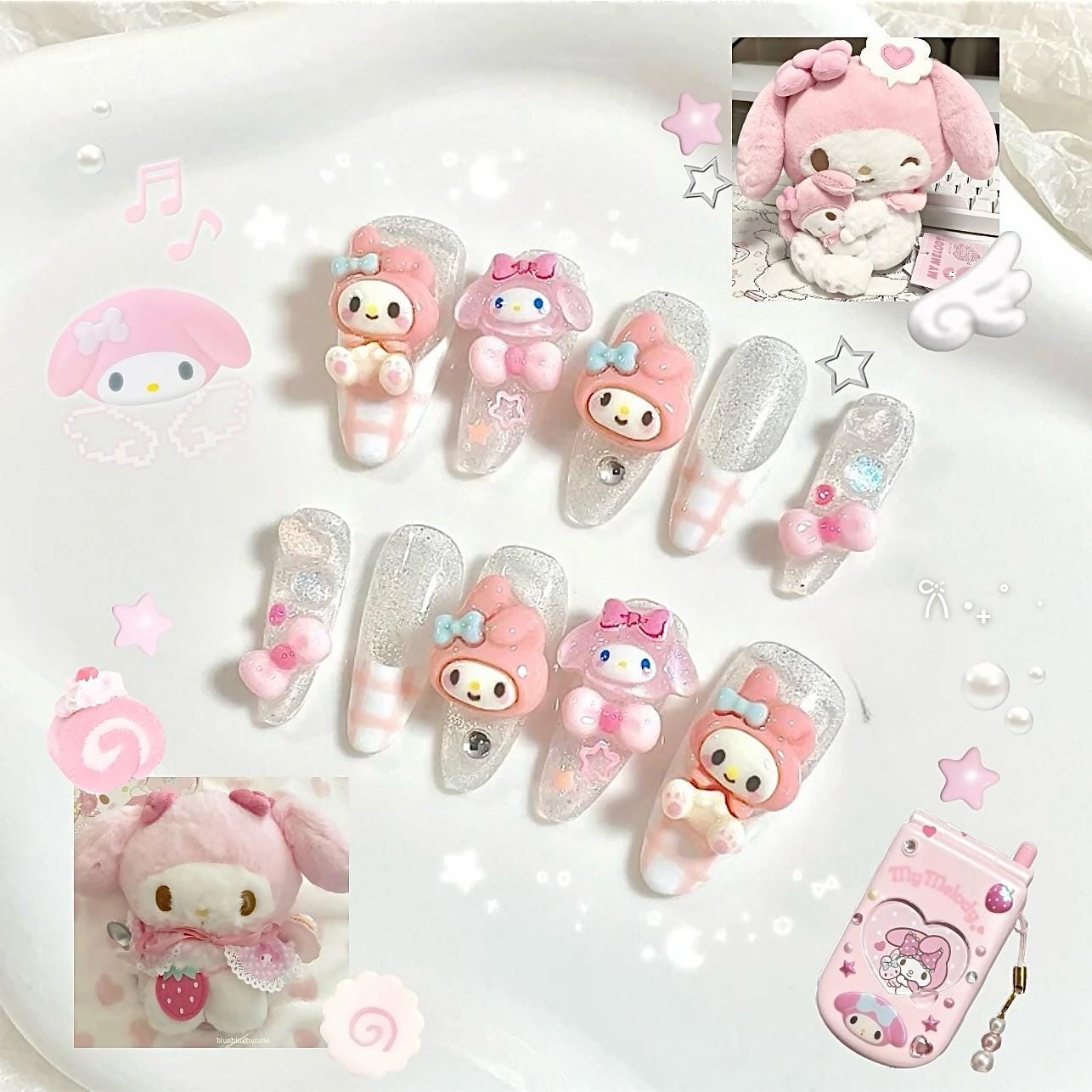 Kawaii Rosa Häschen-Press-On-Nägel, Süße 3D-Charakter-Nägel, Glitzer-Süßes Handgemachtes Nagel-Set Kawaii Rosa Häschen-Press-On-Nägel, Süße 3D-Charakter-Nägel, Glitzer-Süßes Handgemachtes Nagel-Set von Etsy - SieglindeCrafts