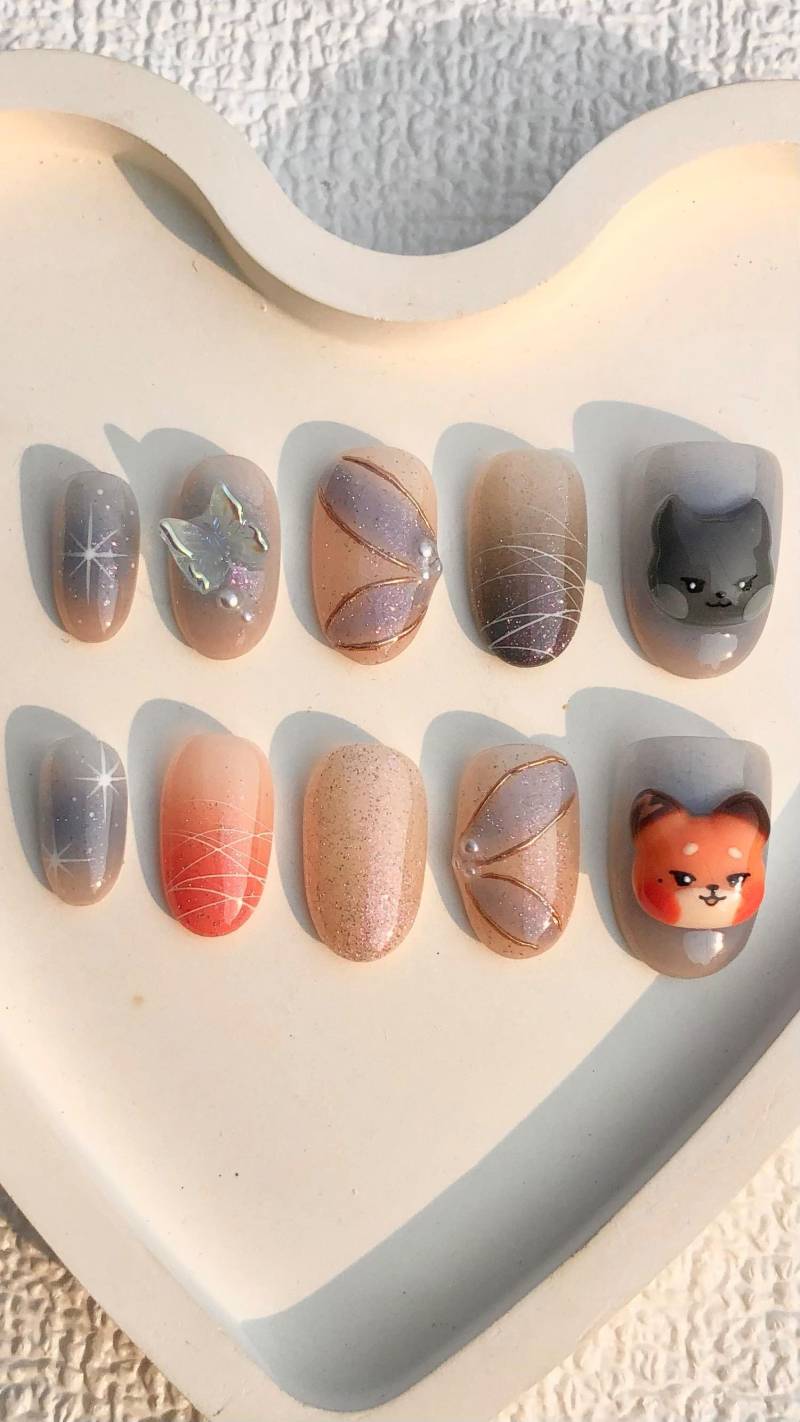 Siebzehn Hoshi Wonwoo Press On The Nails | Tiger Fuchs Kpop Nail Art Schmetterling Glitter Ombre Nägel Handgemachte Benutzerdefinierte Siebzehn Hoshi Wonwoo Press On The Nails | Tiger Fuchs Kpop Nail Art Schmetterling Glitter Ombre Nägel Handgemachte Benutzerdefinierte von Etsy - SieglindeCrafts