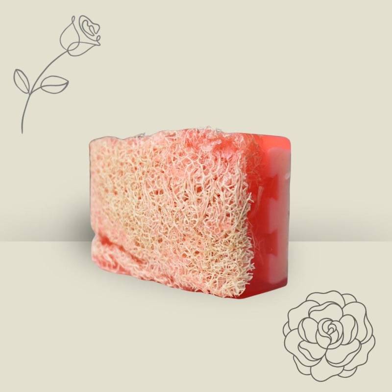 Loofah Edle Rose - Sanftes Pflege Peeling von Etsy - Sihaseifen