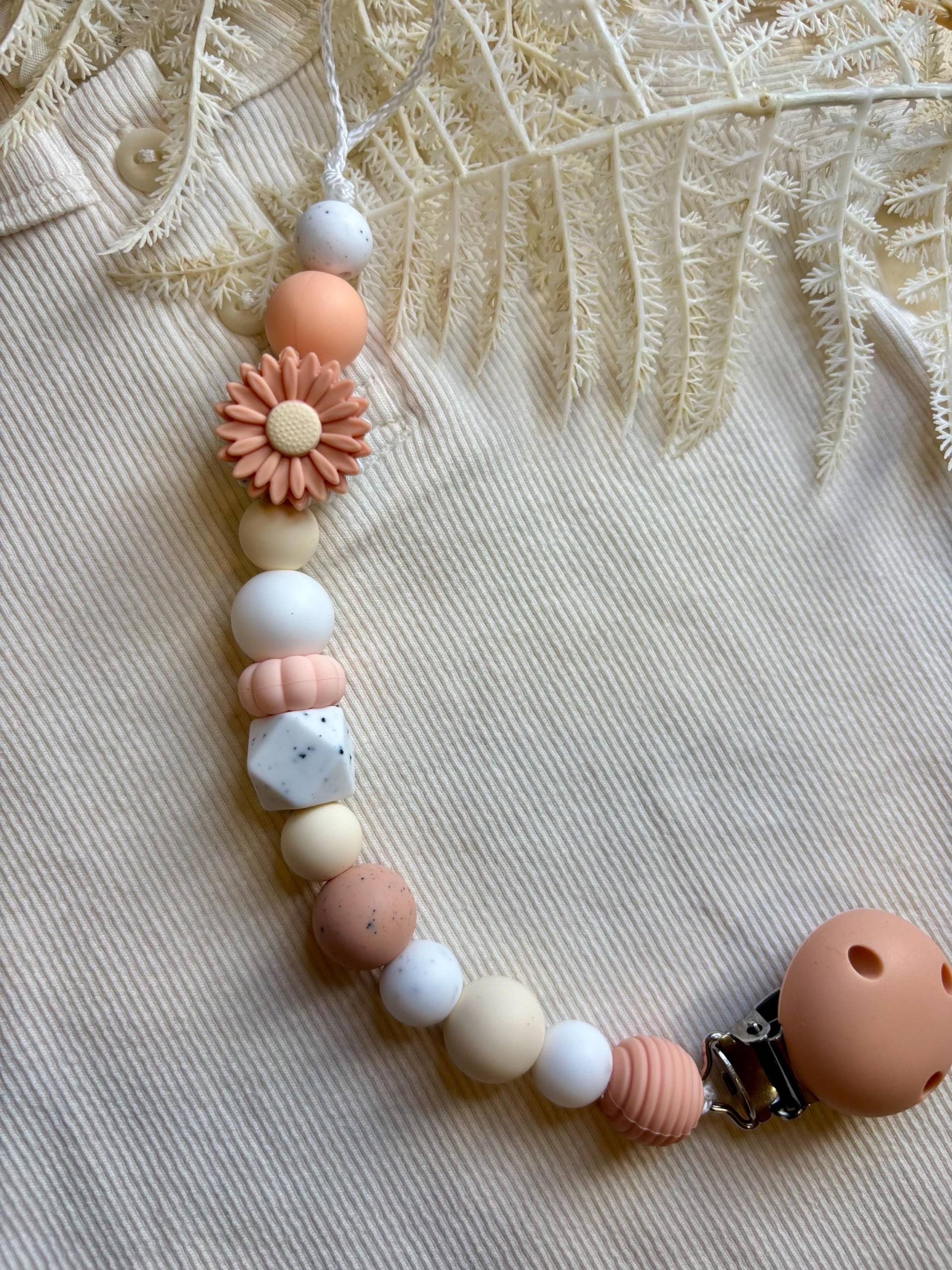 Schnullerkette Gänseblümchen, Personalisiert, Aus Silikon, Geschenk Zur Geburt, Babypartygeschenk, Schnullerhalter, Blume von Etsy - Silisoulkids