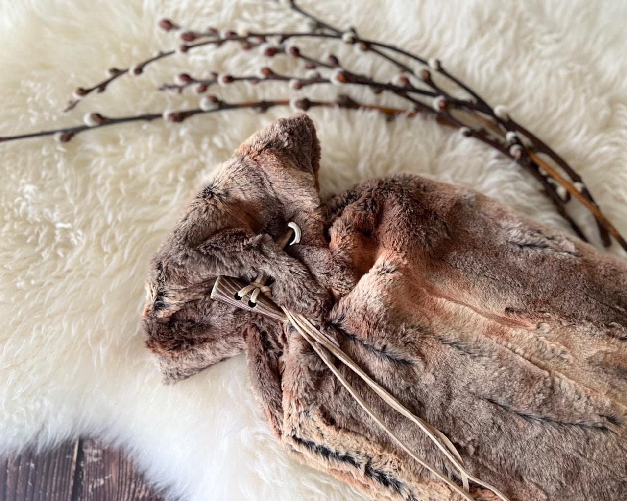 Luxe Kunstpelz-Wärmflaschenbezug - Amber Fox | Nur Bezug von Etsy - SilkenFineGoods