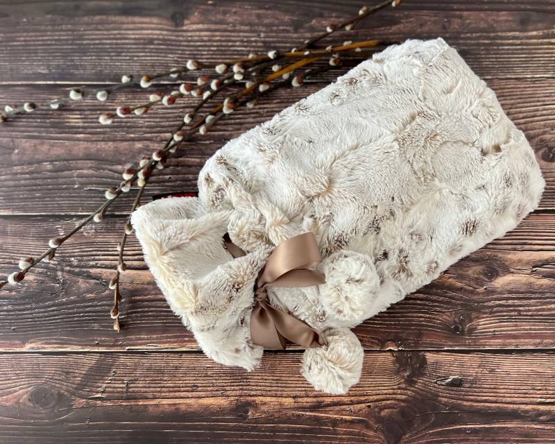 Luxe Vegan/Kunstpelz-Wärmflaschenbezug - Gefrosteter Lynx Mit Koordinierendem Satinfutter | Nur Bezug von Etsy - SilkenFineGoods