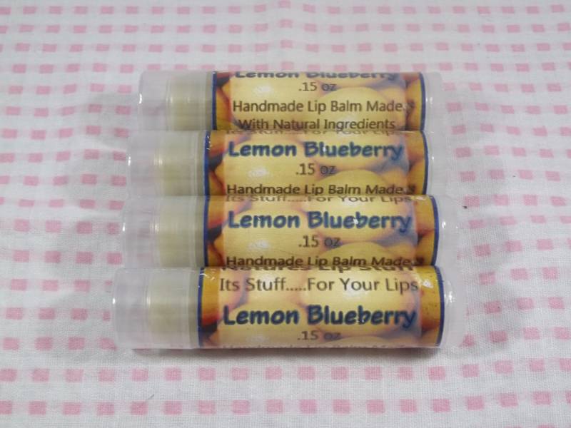 Lippenbalsam, Zitrone-Blaubeere-Lippenstoff - Handgemachter Natürlicher Aromatisierter Lippenbalsam von Etsy - SimplyNaturalStuff