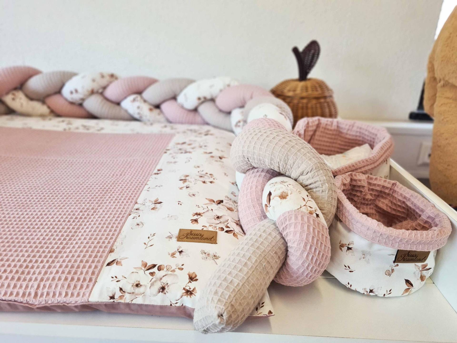Wickelauflagenbezug Jasmin Waffel Dusty Pink - Wunschmaß Möglich von Etsy - SissisTraumland