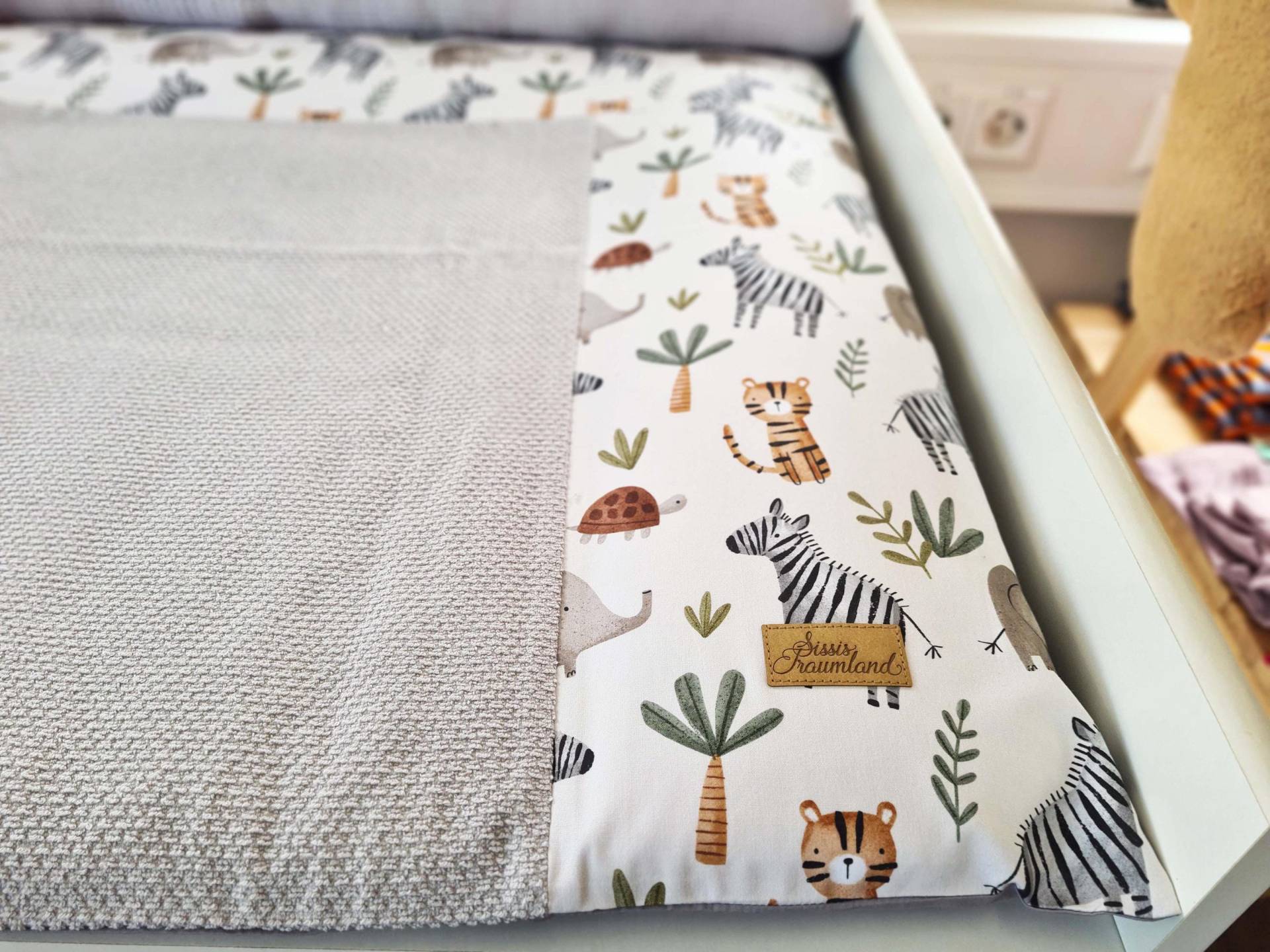Wickelauflagenbezug Jungle Waffel Bebe Grau - Wunschmaß Möglich von Etsy - SissisTraumland