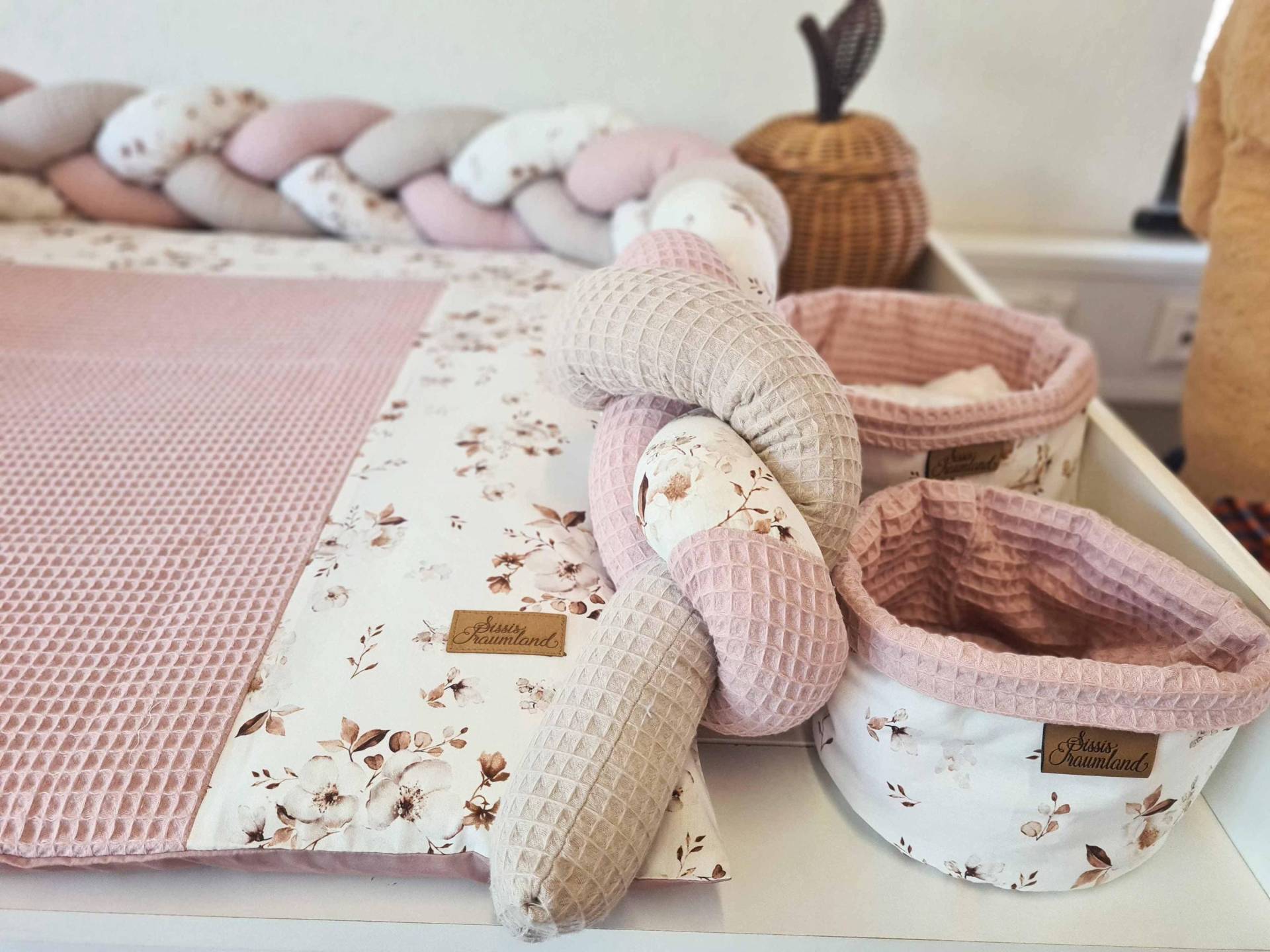 Wunschmaß - Wickelauflage Jasmin Waffel Dusty Pink Angebot Wie Besprochen von Etsy - SissisTraumland