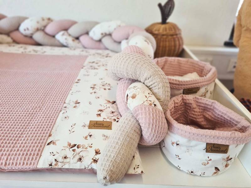 Wunschmaß - Wickelauflage Jasmin Waffel Dusty Pink von Etsy - SissisTraumland