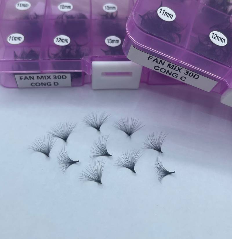 Handgemachte Mega Volumen 20D-30D Fans Mix 5In1 | 10->15(16->20(21->25 Mm Locke C-D, 0.03 von Etsy - SkylashVN