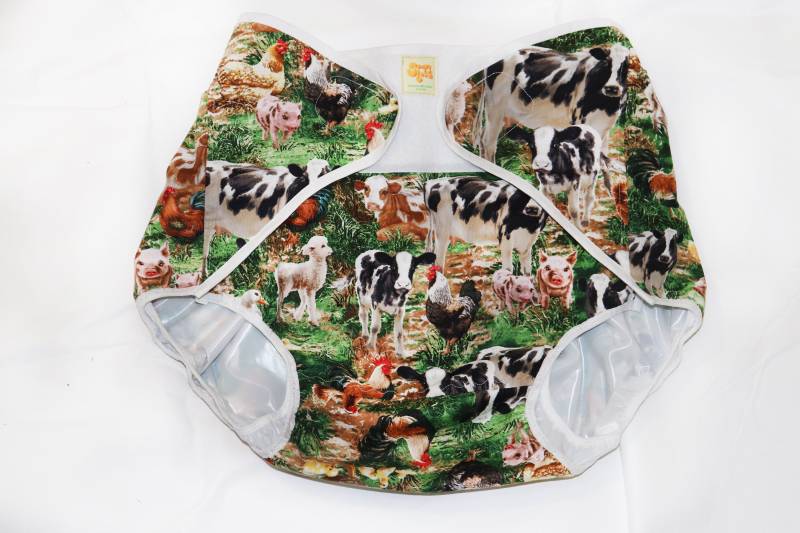Pvc Gefütterte Erwachsenen-Windelhülle Bauernhoftiermotiv, M/L von Etsy - SnapyLand