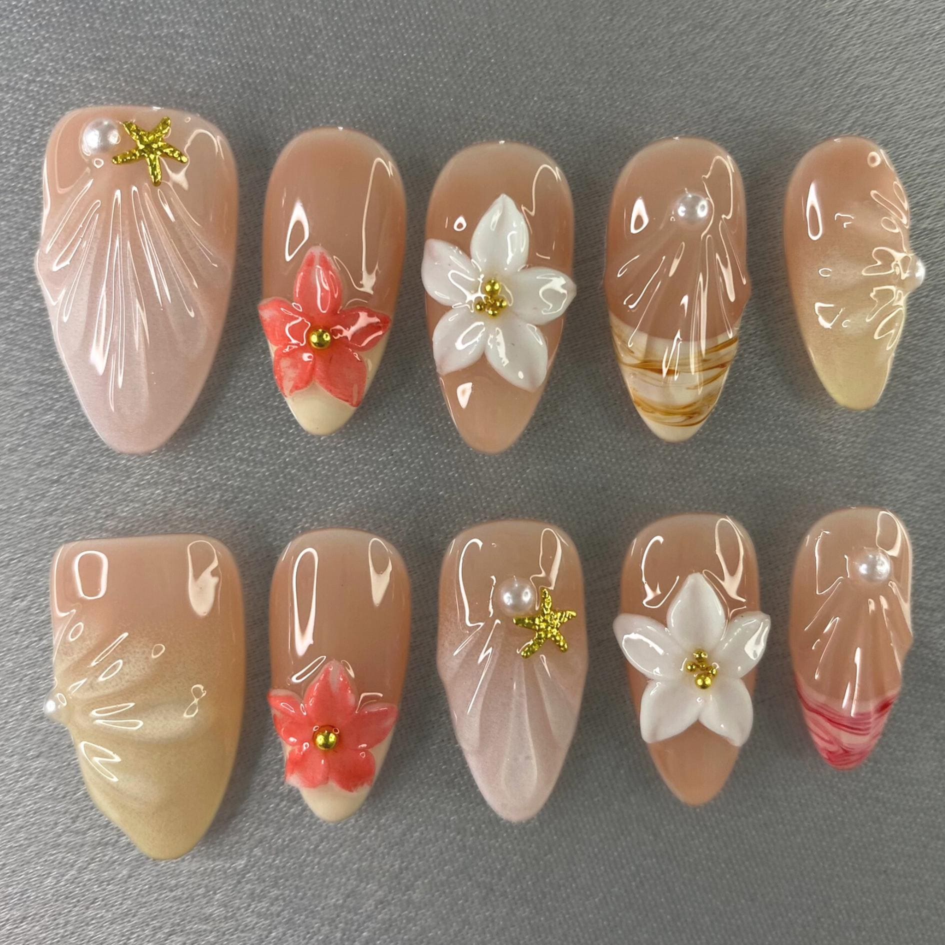 3D Floral Press On Nails /Reusable, Kawaii Nails/Gyaru Nails/Y2K Nails/Premium On Gel | Fake 3D Floral Press On Nails /Reusable, Kawaii Nails/Gyaru Nails/Y2K Nails/Premium On Gel | Fake von Etsy - SoEasyNails