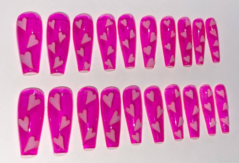 Gelee Herz Press Ons von Etsy - SoRubiNails
