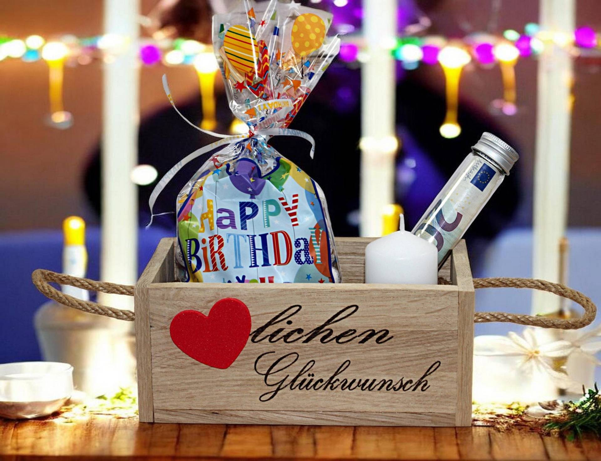 Herzlichen Glückwunsch | Klötzchenbox Geburtstag Geschenk Mit Text Rotes Herz Holzbox von Etsy - SoStShhop