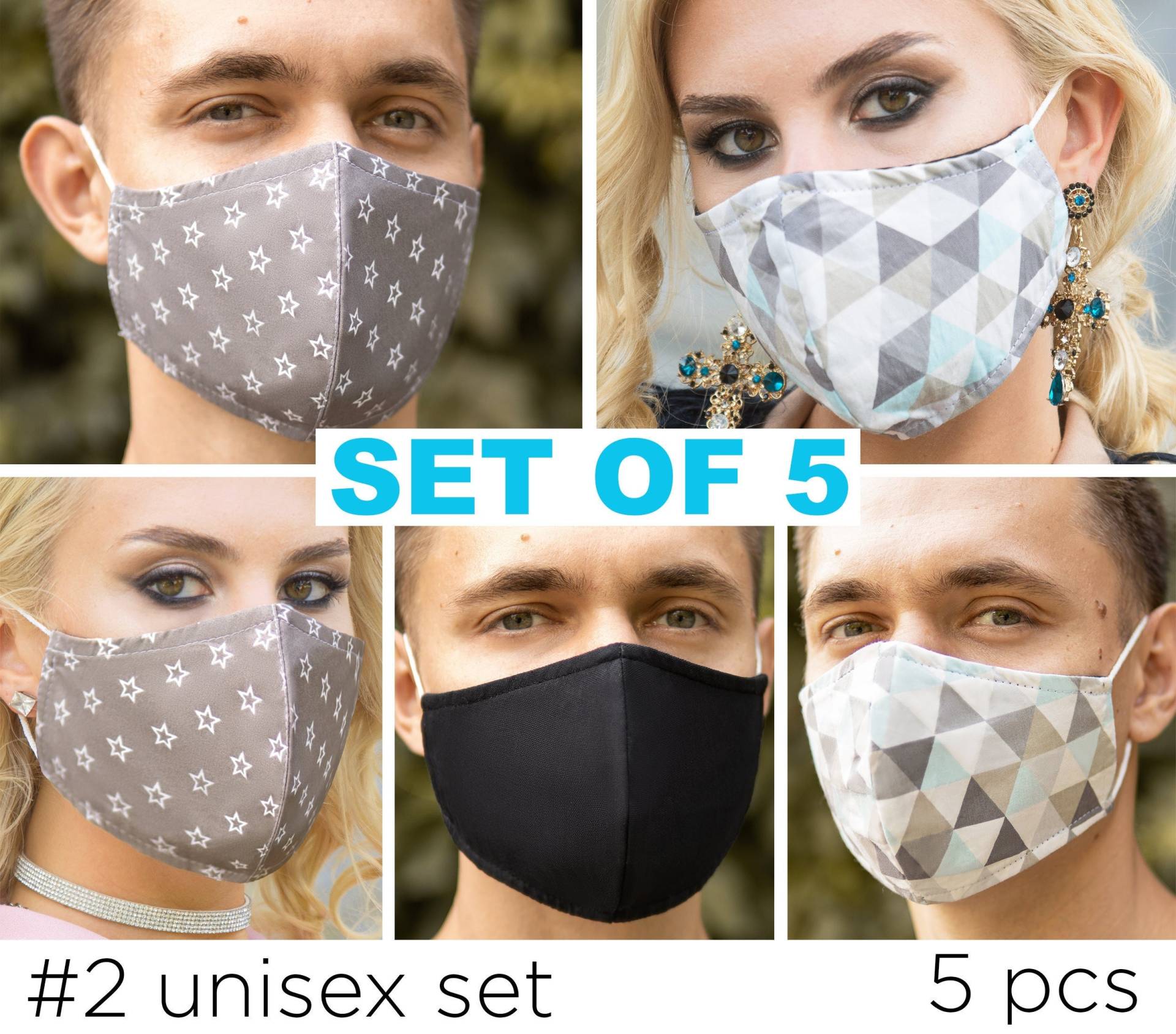 5 Waschbare Gesichtsmaske Für Männer Atmungsaktiv, Aus Baumwolle Frauen, Bündel Set, Wiederverwendbare Schwarze Maske Bedeckend Mit Filtertasche von Etsy - SoftFeelingsArt