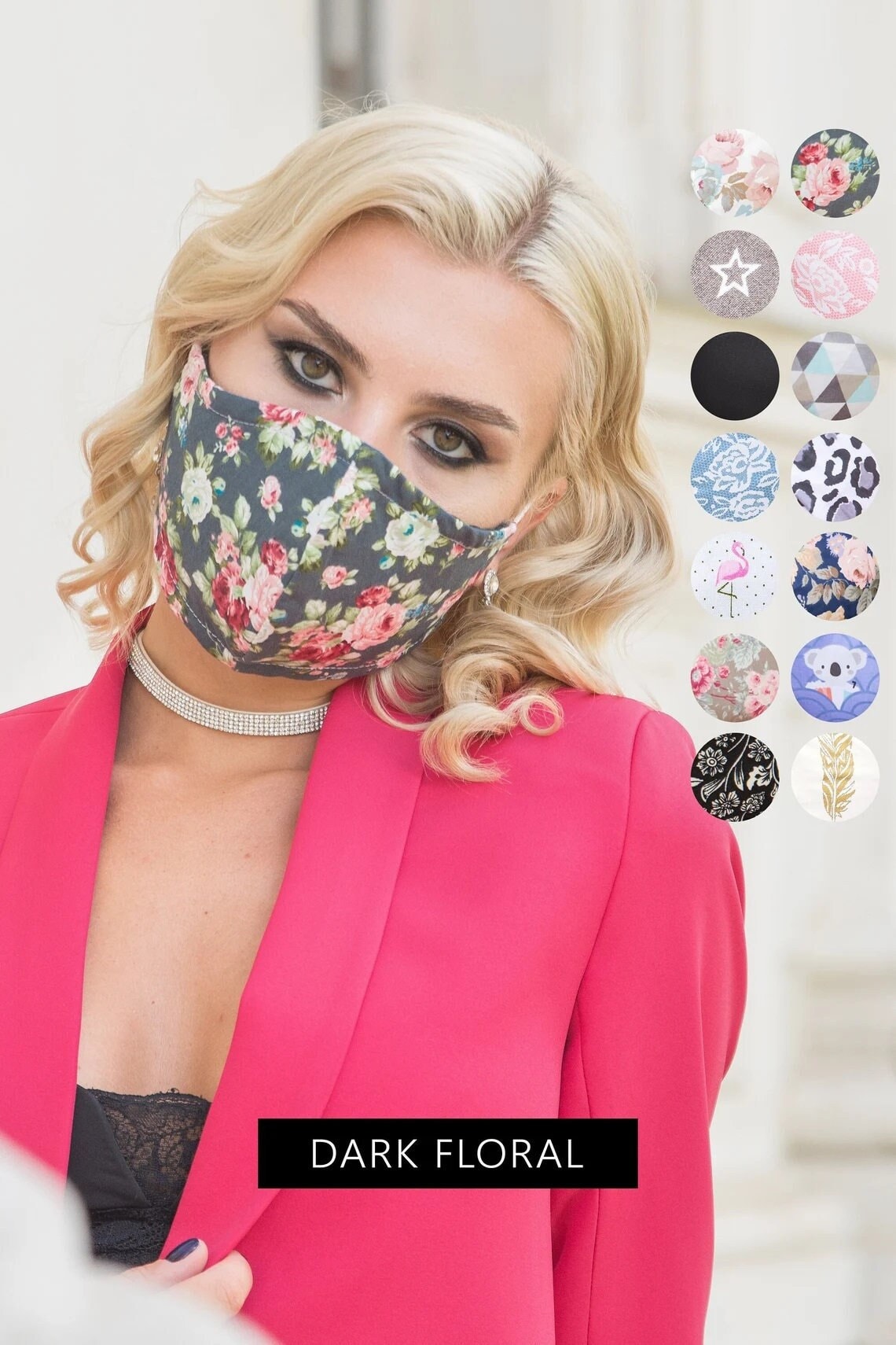 Schwarze Florale Gesichtsmaske Waschbare Maske Mit Filtertasche, Wiederverwendbare Frauen Atmungsaktive Gesichtsbedeckung Für Brillenträger, Damen von Etsy - SoftFeelingsArt