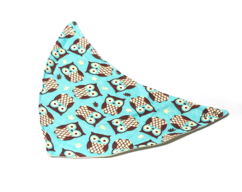 Braune Eule Auf Türkis Flanell Bandana Lätzchen - Große Größe Braune Eule Auf Türkis Flanell Bandana Lätzchen - Große Größe von Etsy - SoftSpotByLian