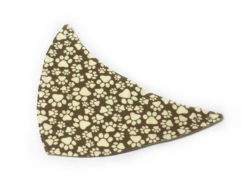 Hundepfoten Bedruckt Braun Bandana Bib - Große Größe Hundepfoten Bedruckt Braun Bandana Bib - Große Größe von Etsy - SoftSpotByLian