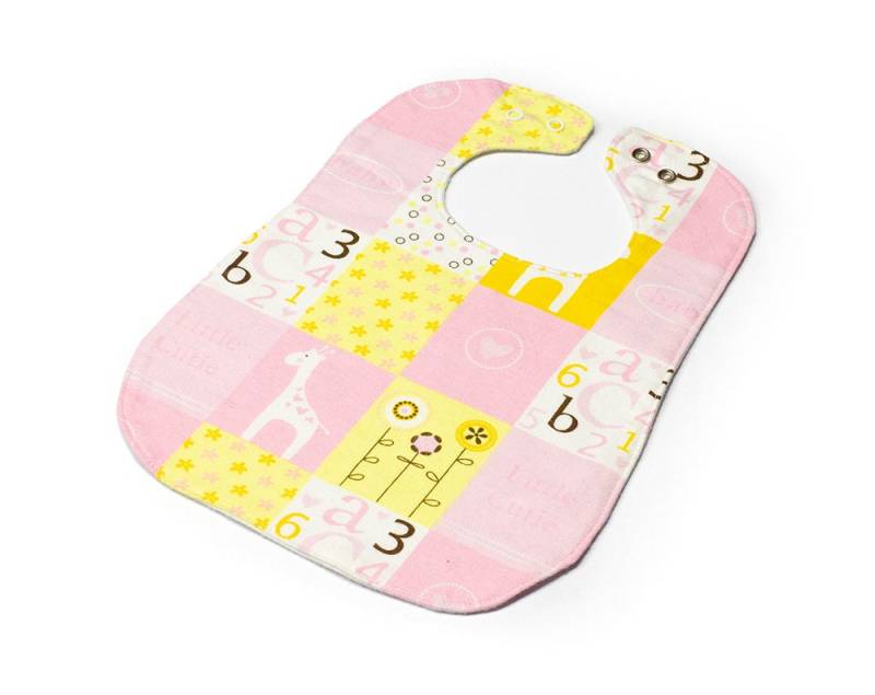 Pink & Gelb Baby Prints Kleinkind Bib - Rückenverschluss-Bib von Etsy - SoftSpotByLian