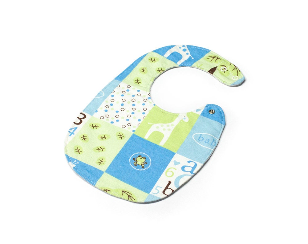 Seitenverschluss Lätzchen - Baby Blau & Grün Prints Shower Geschenk Drool Snap Bibs von Etsy - SoftSpotByLian