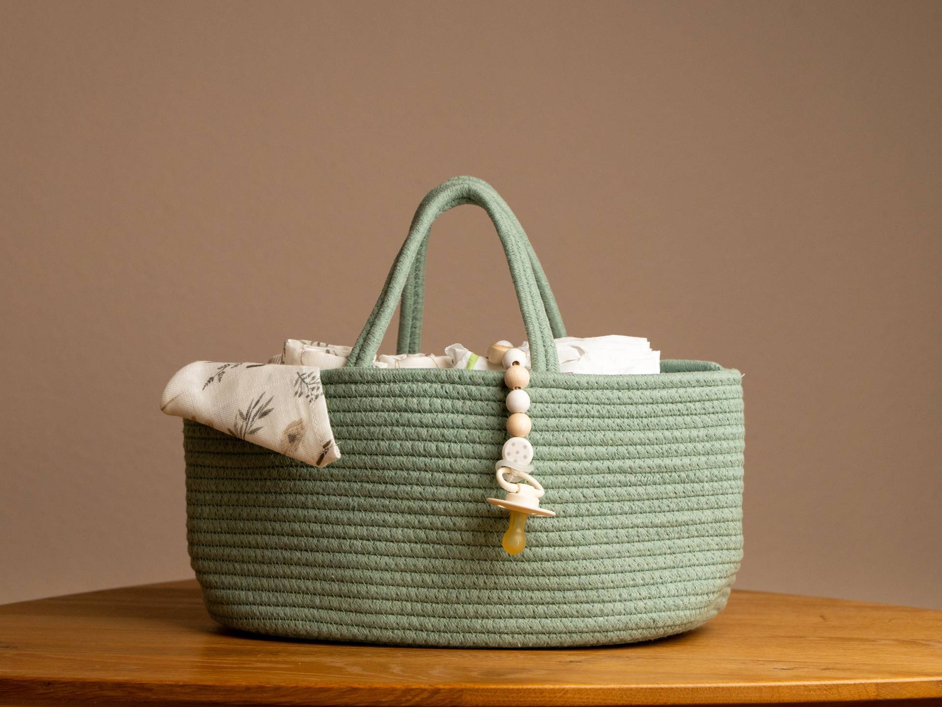 Wickeltasche/ Wickelkorb/ Windeltorte/ Geschenk Zur Geburt, Babyparty, Segnung, Mami, Taufe Grün, Blumen, Unsisex, Neutral von Etsy - SophievomHohenstein