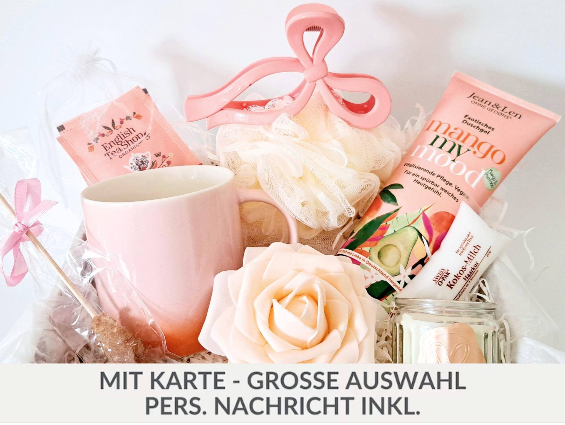 Geschenkset Frauen Geburtstagsgeschenk Freundin Geschenk Box Wellness Für Sie Kleine Auszeit Spa Zu Hause Rosa Tasse Tee von Etsy - SoulgoodiesDesigns