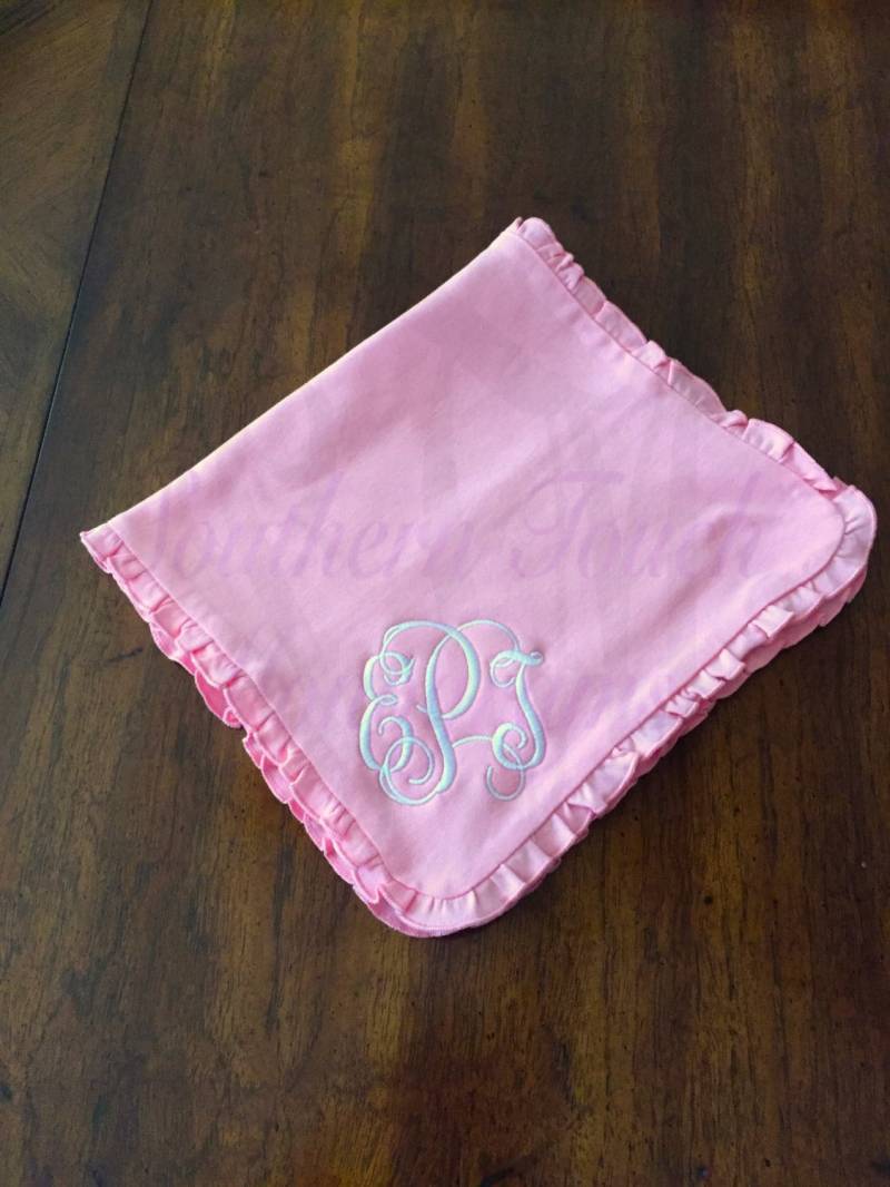 Monogrammiert Rüschen Baby Spucktuch Baumwolle Neugeborenen Geschenk von Etsy - SouthernTouchMono