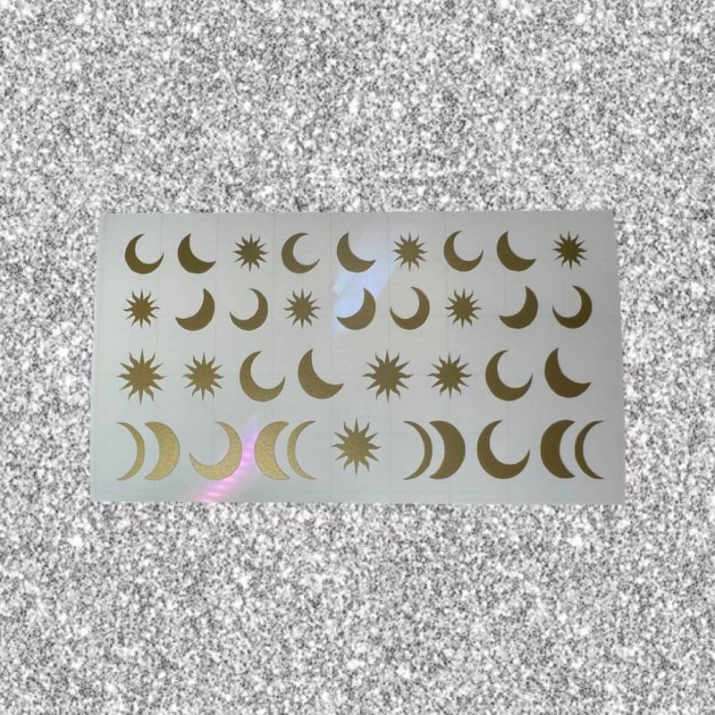 Mond & Sonne/Sparkle Stars Nail Art Sticker Abziehbild von Etsy - SparkleStickerSupply