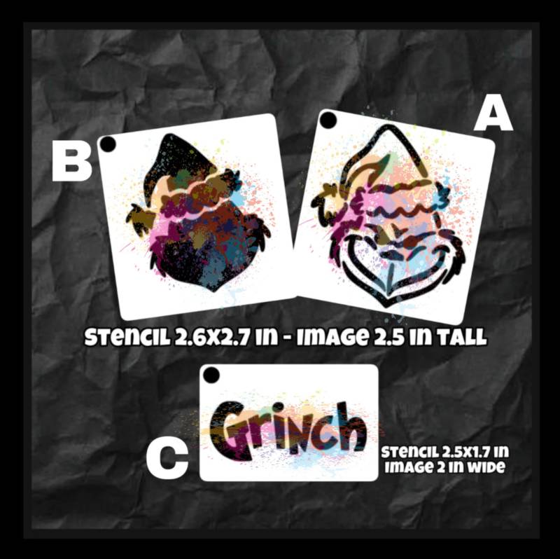 Grumpy Christmas Schminkschablonen Set Von 3 von Etsy - SparrowStencilSupply