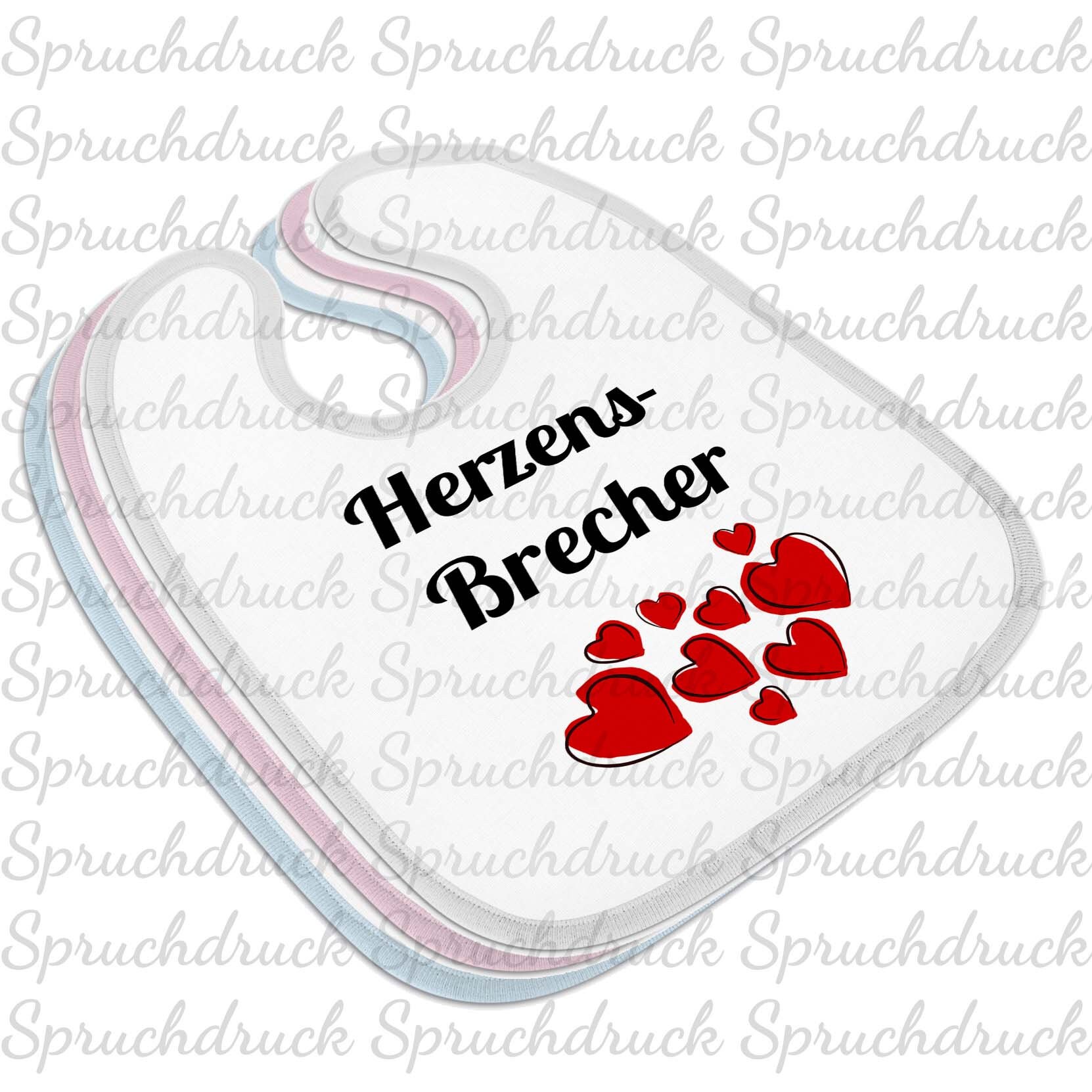 Babylätzchen Herzensbrecher Blau Weiss Rosa Latz Babylätzchen Herzensbrecher Blau Weiss Rosa Latz von Etsy - Spruchdruck