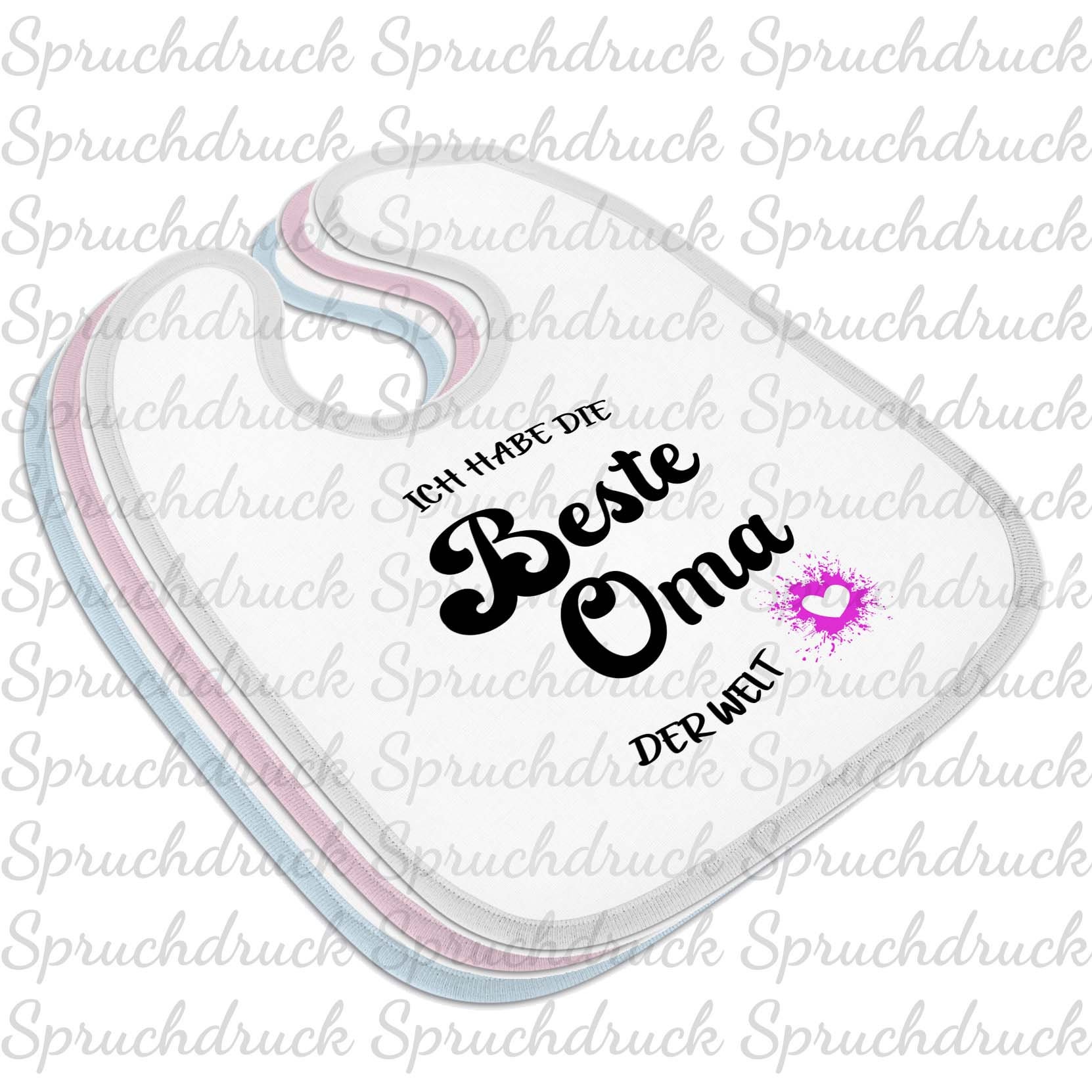 Babylätzchen Ich Habe Die Beste Oma Der Welt Blau Weiss Rosa Latz von Etsy - Spruchdruck