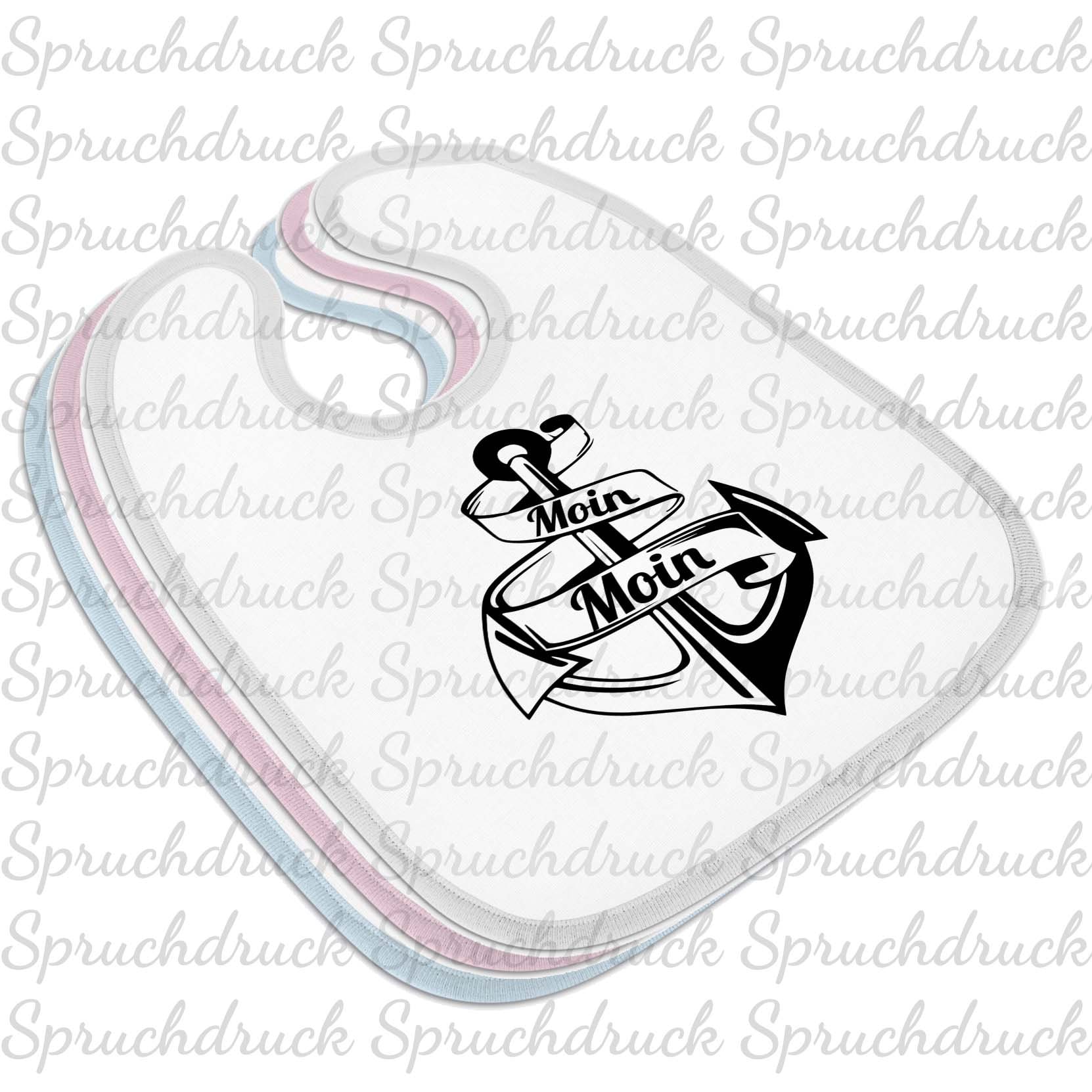 Babylätzchen Moin Blau Weiss Rosa Latz Babylätzchen Moin Blau Weiss Rosa Latz von Etsy - Spruchdruck
