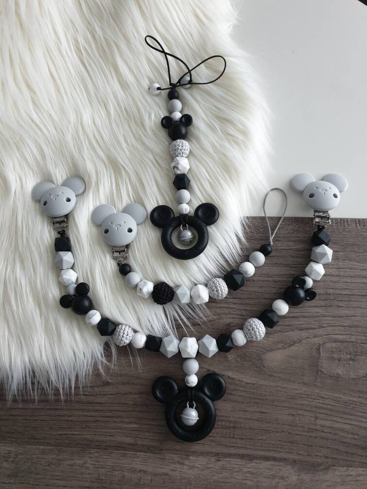 Mickeymaus 3Tlg Set Schwarz Grau Marble Bestehend Aus Kinderwagenkette, Schnullerkette Und Maxicosyanhänger , Mädchen, Junge Mickeymaus 3Tlg Set Schwarz Grau Marble Bestehend Aus Kinderwagenkette, Schnullerkette Und Maxicosyanhänger , Mädchen, Junge von Etsy - StaysisShnullerkette