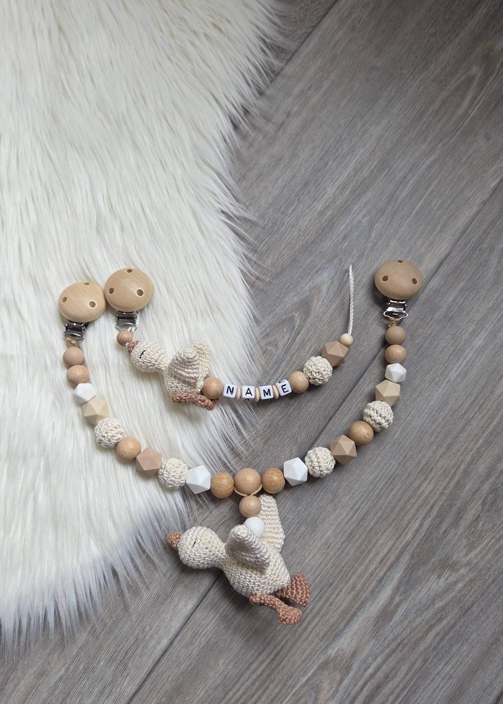 Schnullerkette Mit Namen Gans/Ente Kinderwagenkette, Handarbeit von Etsy - StaysisShnullerkette