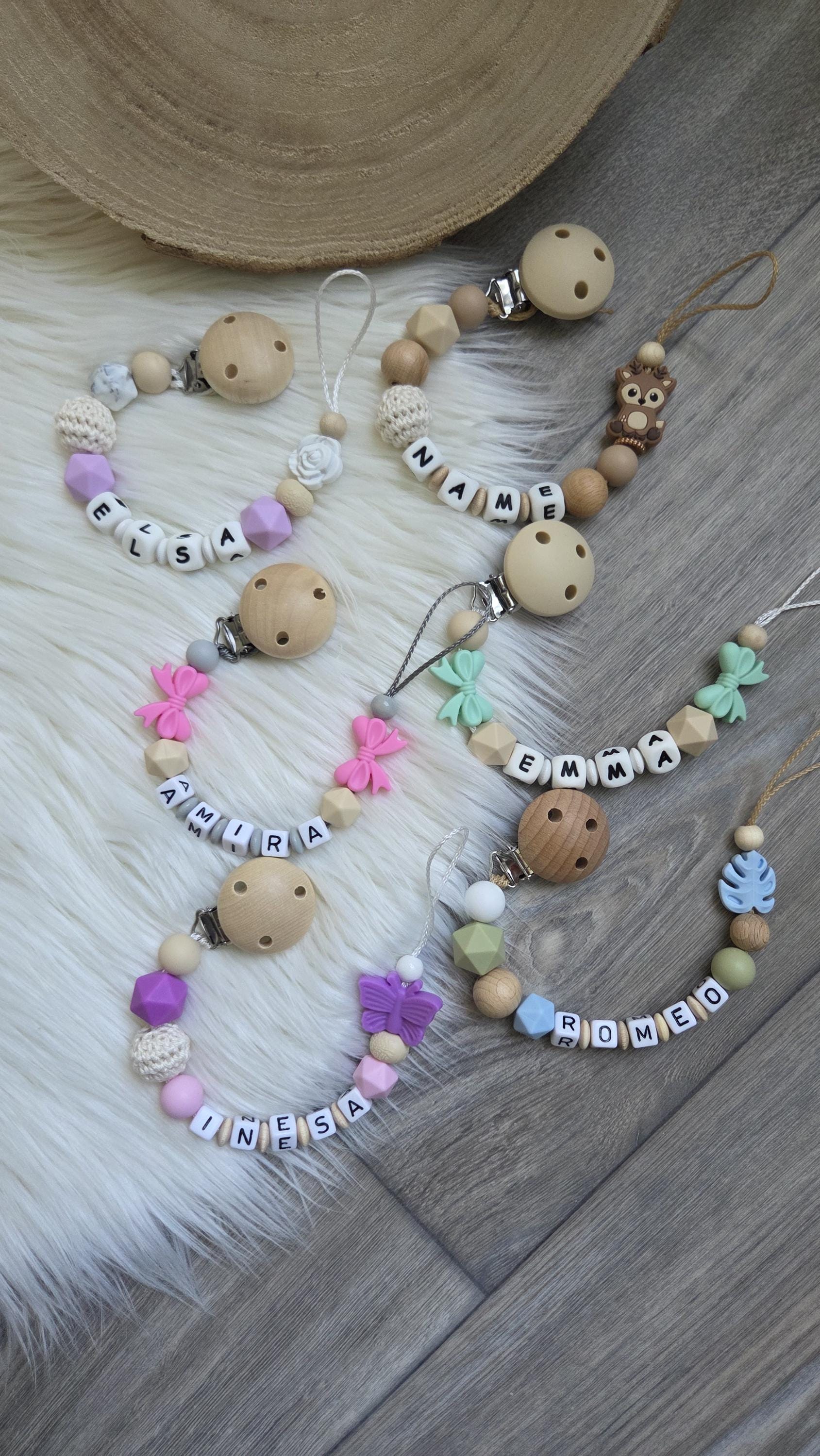Schnullerkette Mit Namen Wunschname Schnuller Junge Mädchen Geschenkidee von Etsy - StaysisShnullerkette