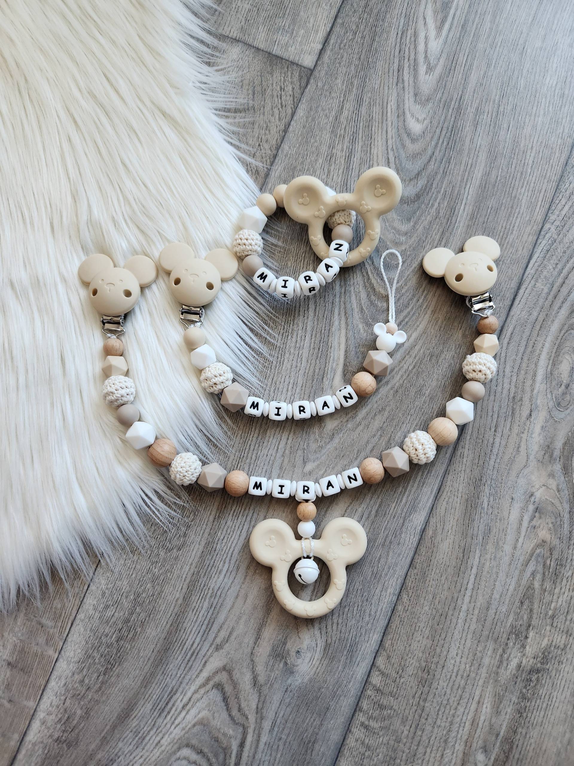 Schnullerkette Personalisierbar Mit Wunschnamen, Silikon , Maus von Etsy - StaysisShnullerkette