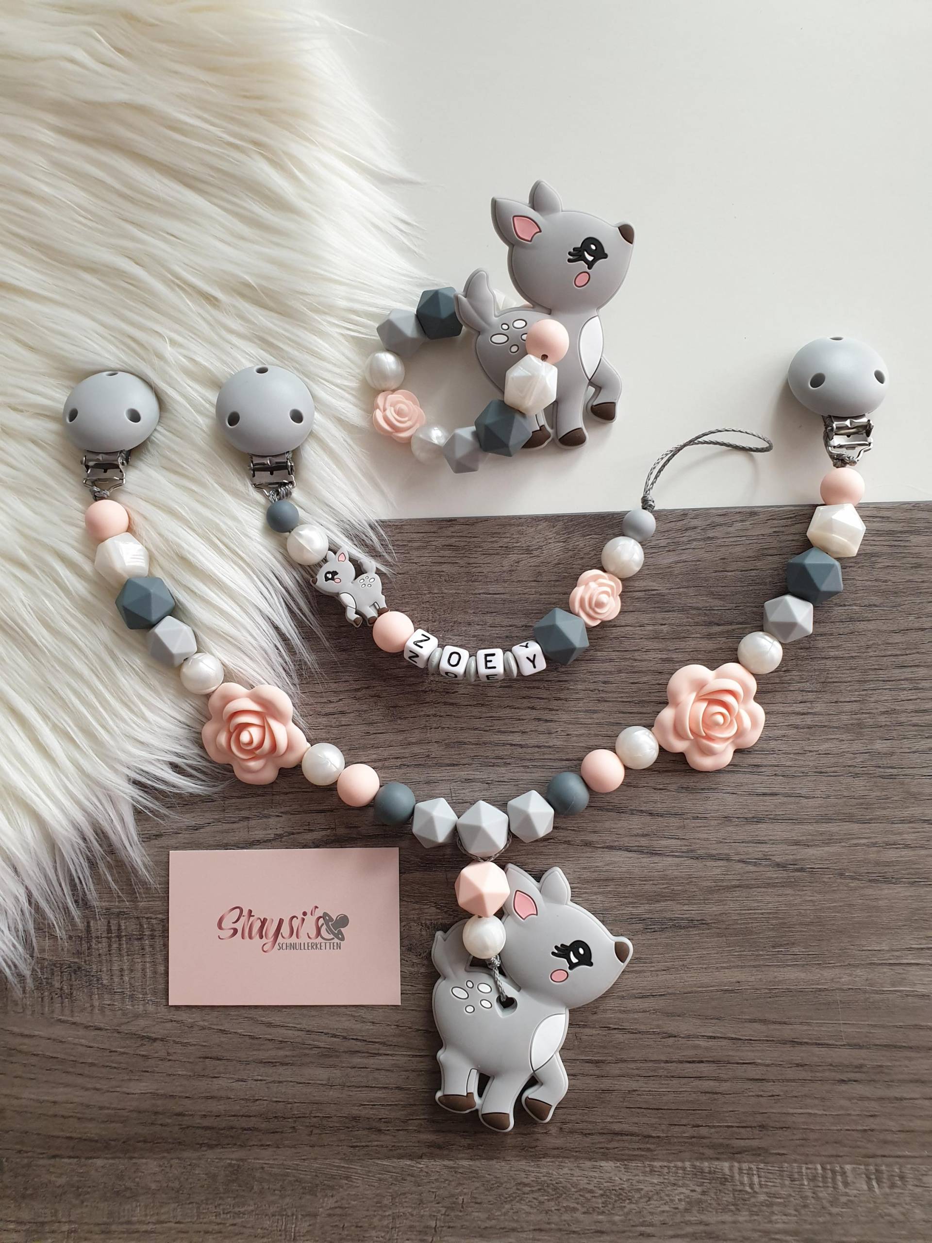 Schnullerkette Personalisierbar Mit Wunschnamen , Silikon, Mädchen, Bambi, Rose Schnullerkette Personalisierbar Mit Wunschnamen , Silikon, Mädchen, Bambi, Rose von Etsy - StaysisShnullerkette