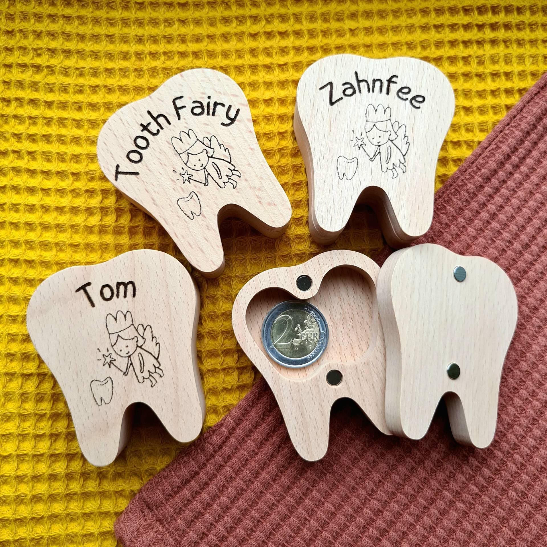 Rohling Holz-Zahndose Mit Magnetfunktion - Zahnfee Toothfairy Roh Zum Plotten/Lasern | Milchzähne Aufbewahren von Etsy - SteckholzEtsy