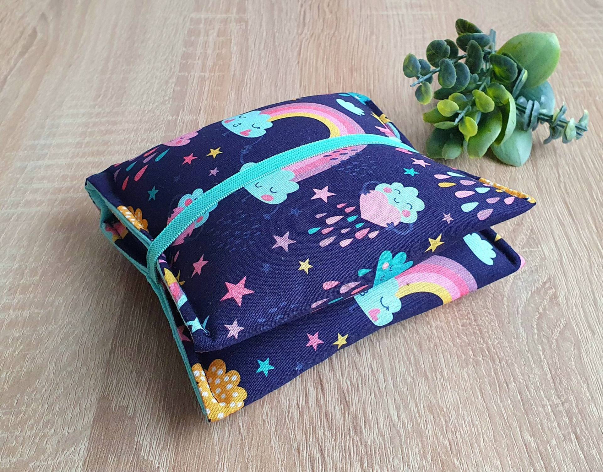 Bindentäschchen, Bindentasche, Bindenetui Regenbogen & Wolken Mint Bindentäschchen, Bindentasche, Bindenetui Regenbogen & Wolken Mint von Etsy - Steffbags