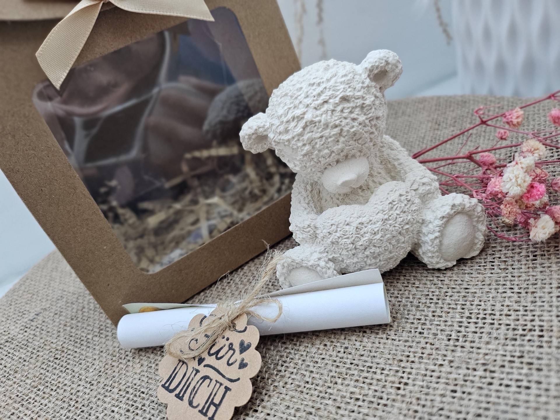 Mutbär Geschenk Aus Gips - Kleiner Mutmacher Mit Herz & Spruch | Trost Geschenk, Aufmunterung, Geschenkidee Bedeutung von Etsy - Sternenpost