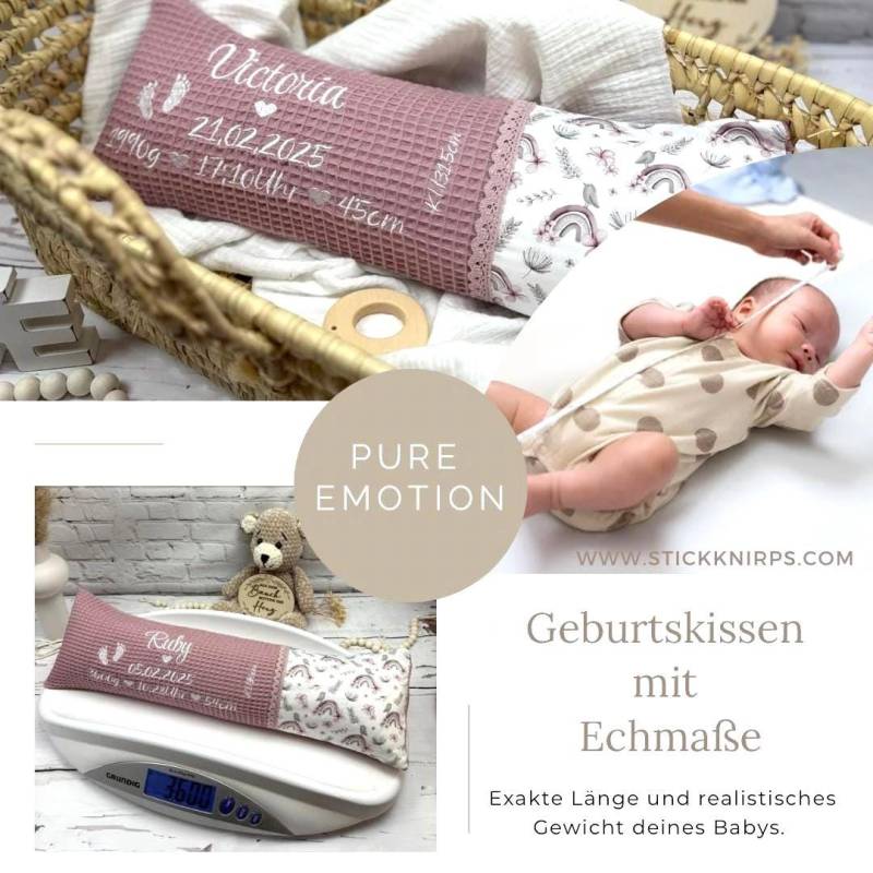 Geburtskissen Mit Gewicht Und Länge - Dein Baby Als Kissen in Echtmaßen Das Perfekte Personalisierte Babygeschenk Zur Geburt Taufe, Bl2 von Etsy - StickKnirps