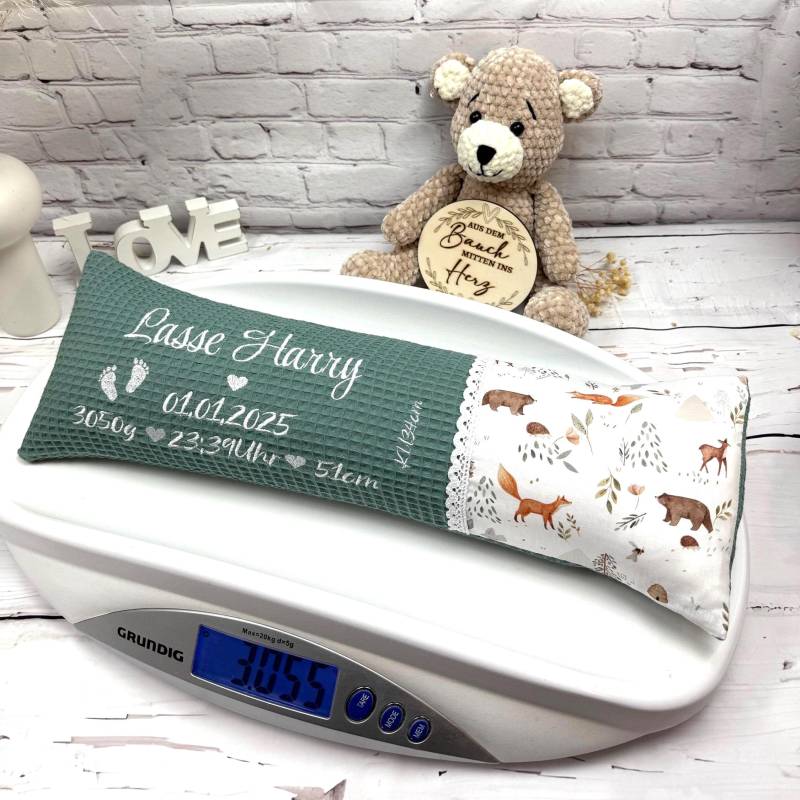 Geburtskissen Mit Gewicht Und Länge - Dein Baby Als Kissen in Echtmaßen Das Perfekte Personalisierte Babygeschenk Zur Geburt Taufe, Wald von Etsy - StickKnirps