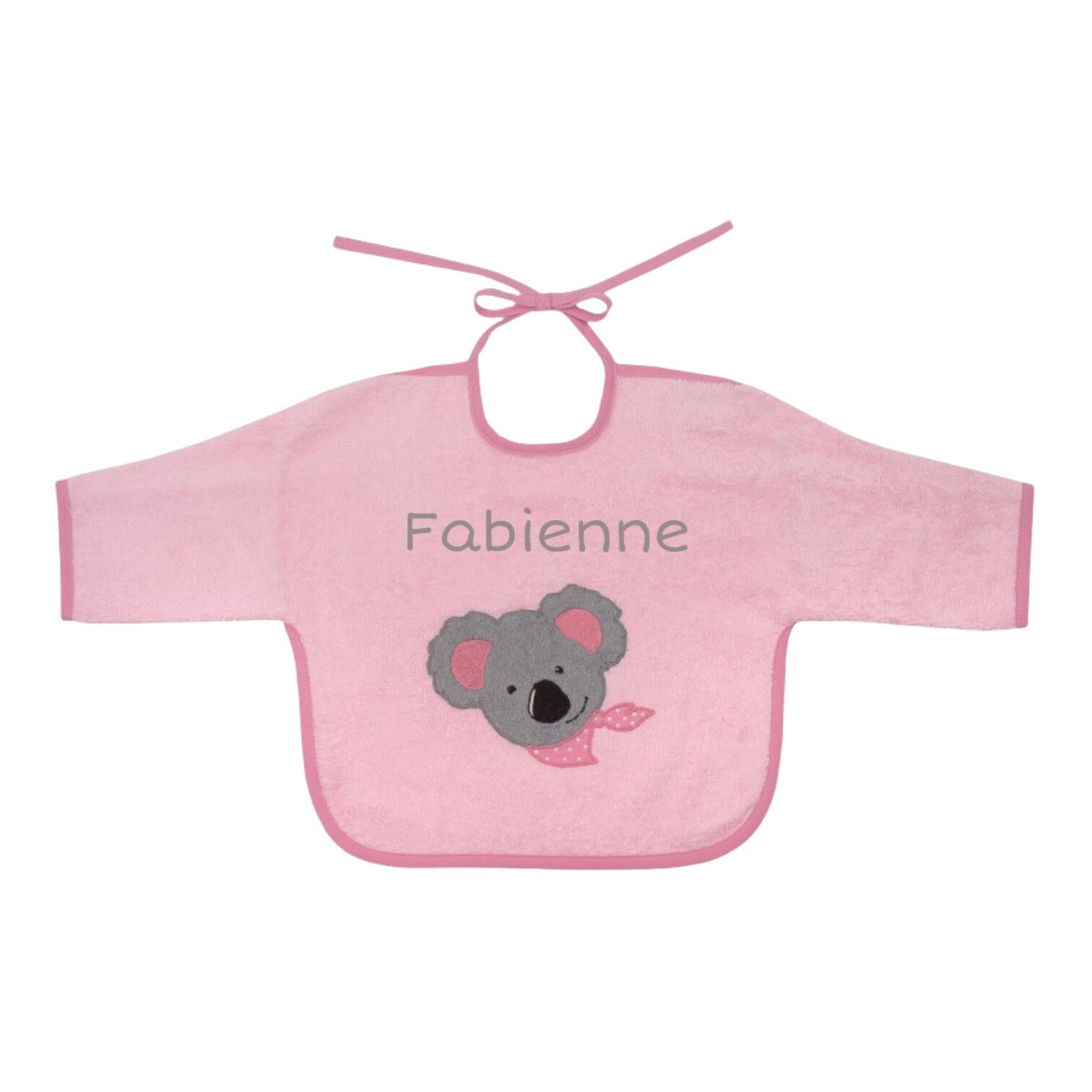 Langarm Lätzchen Baby Bestickt Mit Namen | Koala Perlrosa von Etsy - SticklingDE