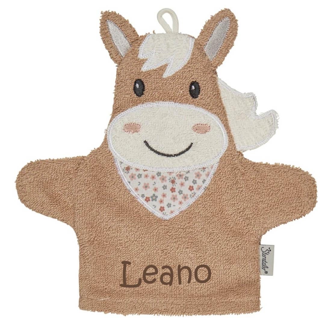 sterntaler Waschlappen Personalisiert Mit Name | Pferd Sunny Beige von Etsy - SticklingDE